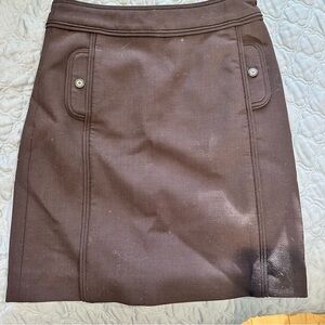 Tory Burch Chocolate Brown Pencil Skirt with Front Flap Pockets